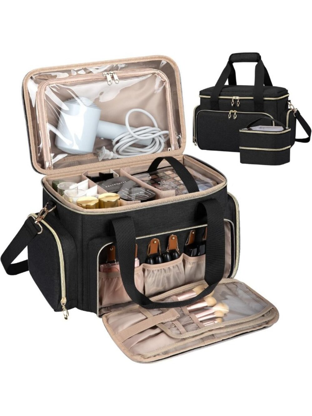 Spacious Portable Travel Makeup Organizer Bag - Perfect for Beauty Essentials